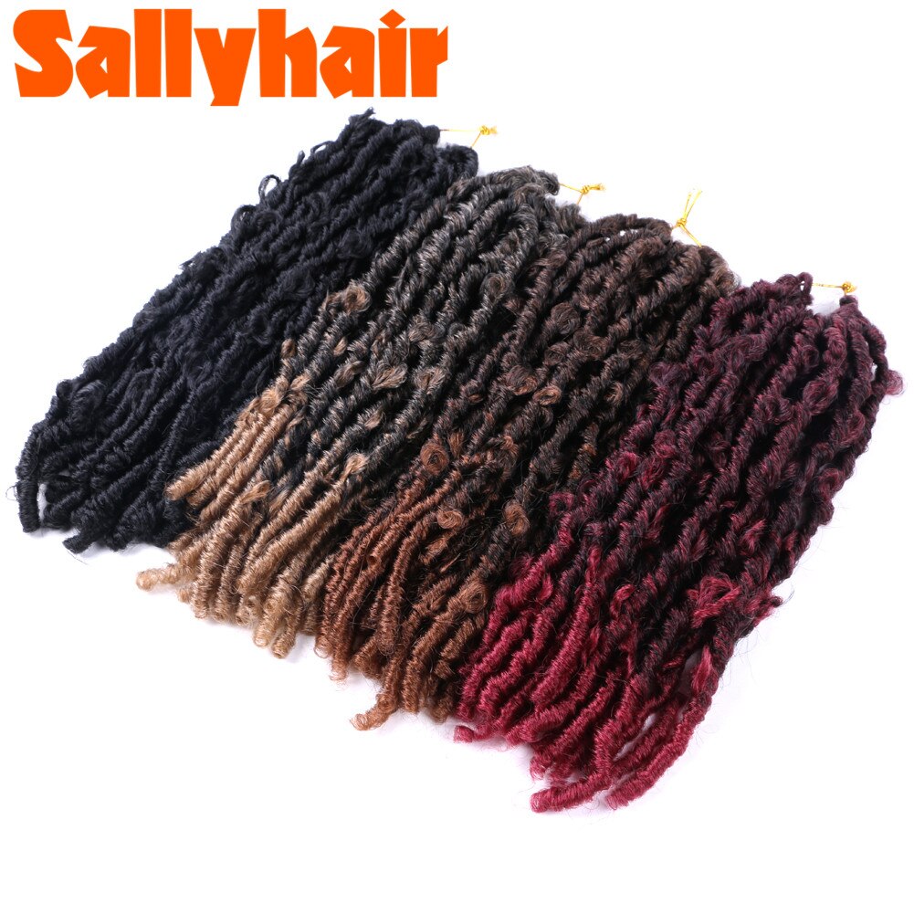 Sallyhair 14" Butterfly Locs Crochet Hair Distressed Butterfly Locs Crochet Braids Goddess Pre Looped Bob Locs Pre-Twist Braid