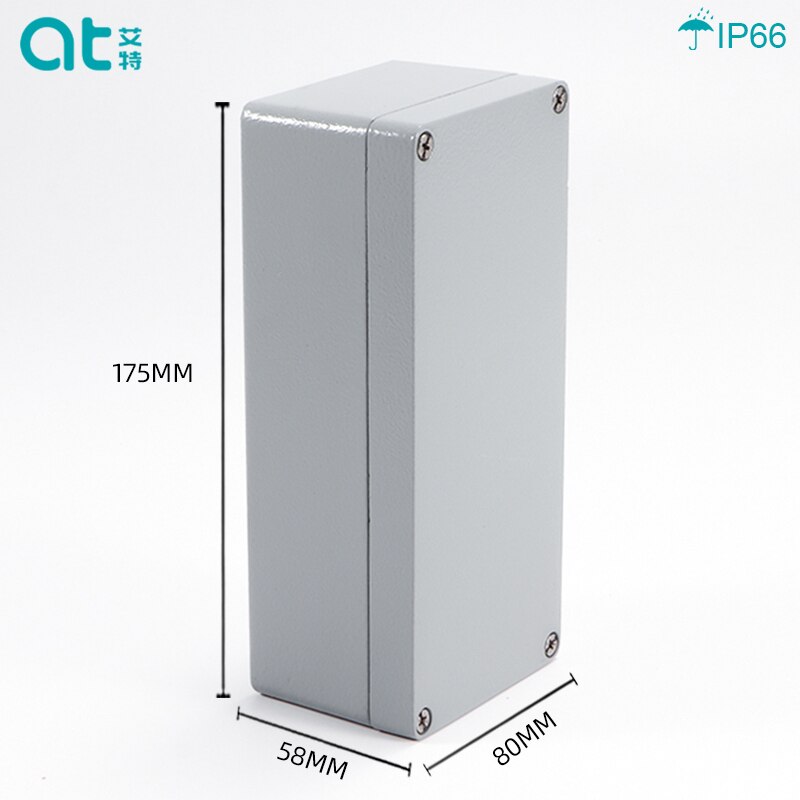 Aluminum IP66 Outdoor Waterproof Electrical Enclosure Cable Junction Box Wire Connection Box Die casting Metal Enclosure Case: 175x80x58