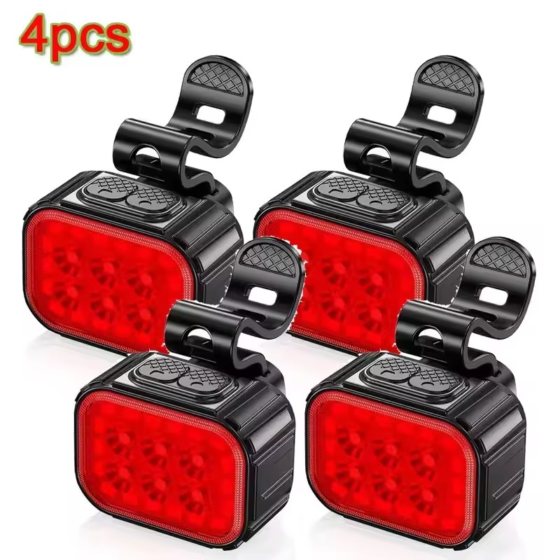 Ciclismo bicicleta frente conjunto de luz traseira carga usb farol luz mtb à prova dwaterproof água lanterna led acessórios da bicicleta: Azul marinho