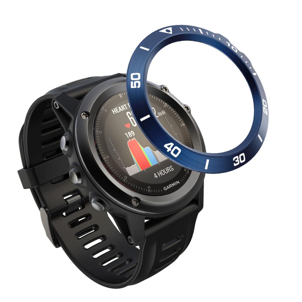 Voor Garmin Fenix 3/Fenix 3 Hr Anti-Kras Sticker Bescherming Ring Slimme Horloge Accessoires Voor Garmin Fenix 3 Beschermende Ringen: A Blue white