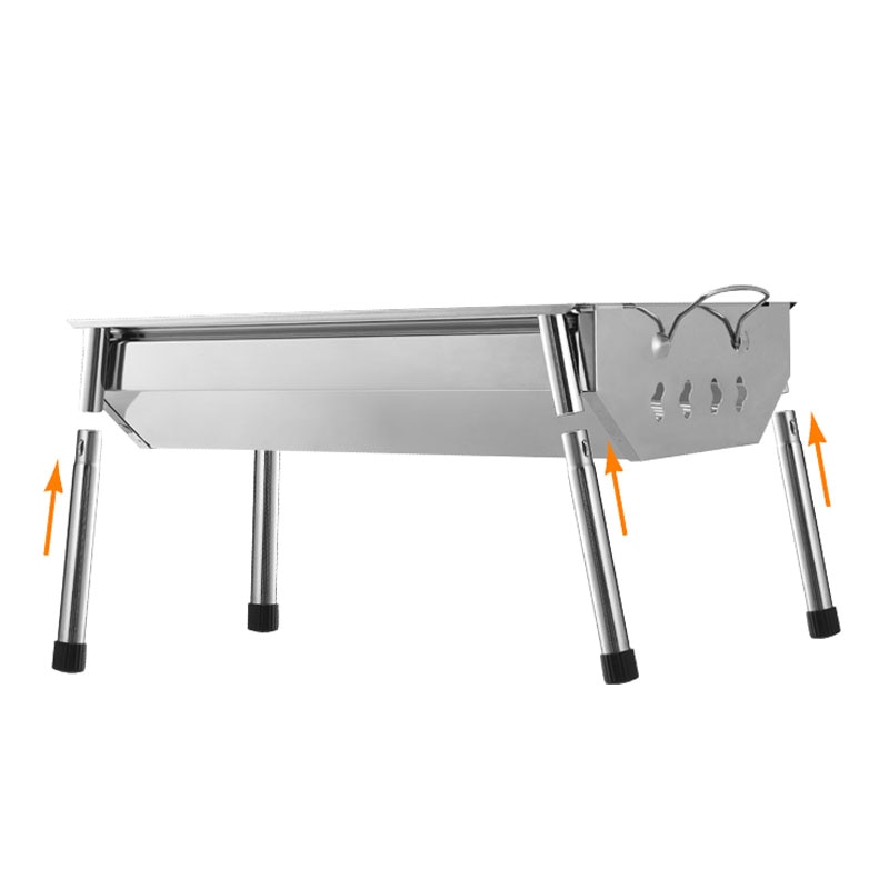 Barbecue Portable pliable en acier inoxydable, 40x28x21cm, poêle à charbon Portable pliable, Support sûr et solide