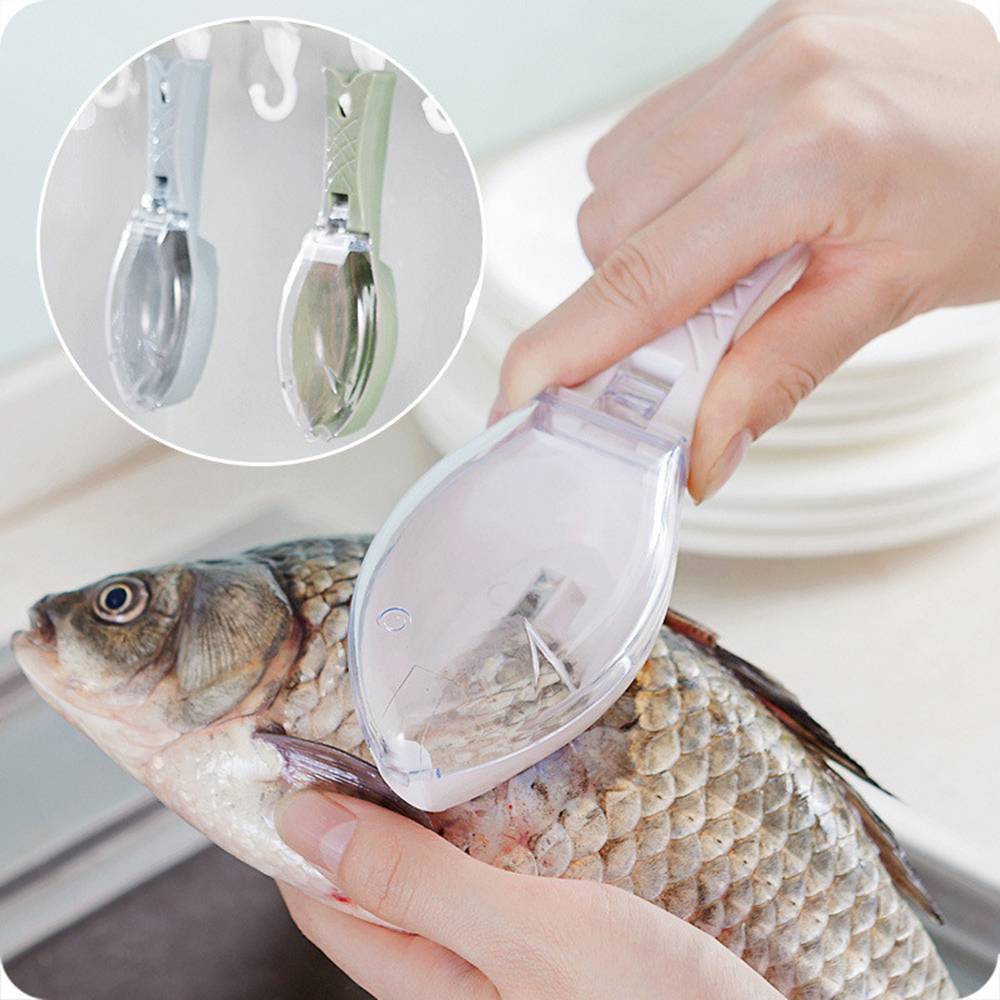 1PC Kitchen Tool practical Fast cleaning Fish Skin Scales Scaler Brush Peeler Scale shaver fish-scale plane fish scales flake