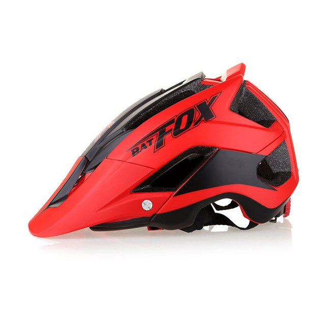 BATFOX Anti-collision Road Fietsen MTB Fietshelm Ultralight Integraal gegoten Fietshelm 56-63cm: red