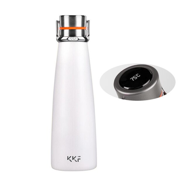 Xiaomi KKF Vacuum Bottle 24h Insulation Thermoses Stainless Steel Thermos Flask Travel Sport Mug 475ML OLED Temperature Cup: With Screen White