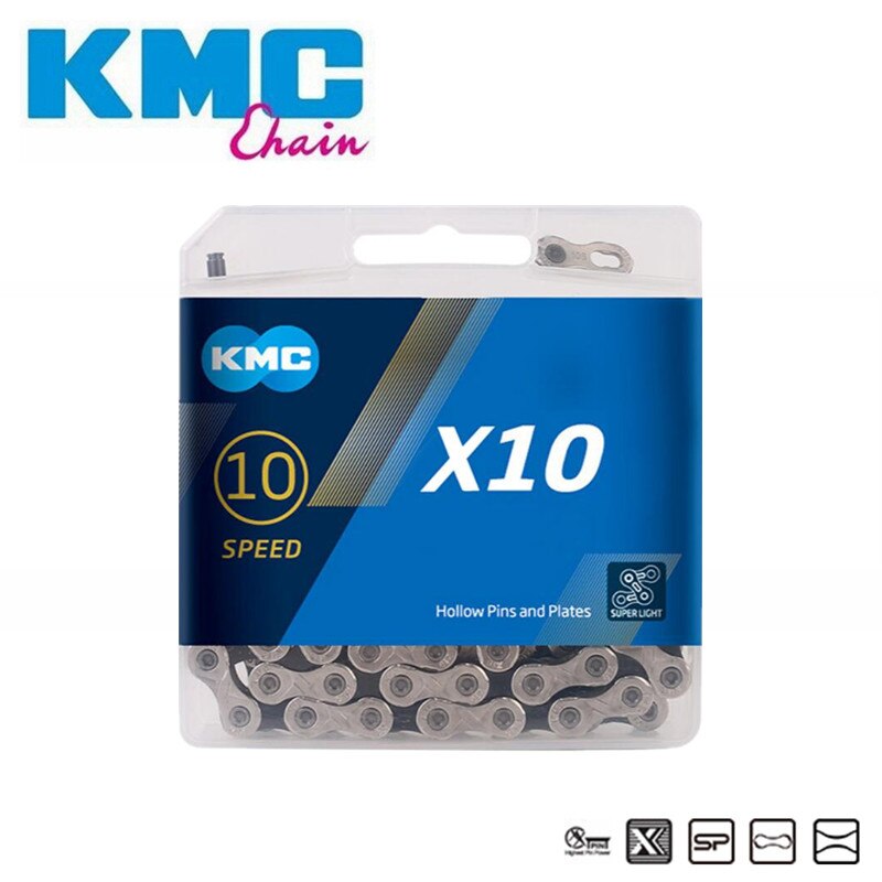 KMC Original Z8.3 X8 X9 Z9 X10 X11 X11EL X12 Chains 116 118 126L Links MTB Road Bicycle Chain 6 7 8 9 10 11 12 Speed: X10 10s 116L