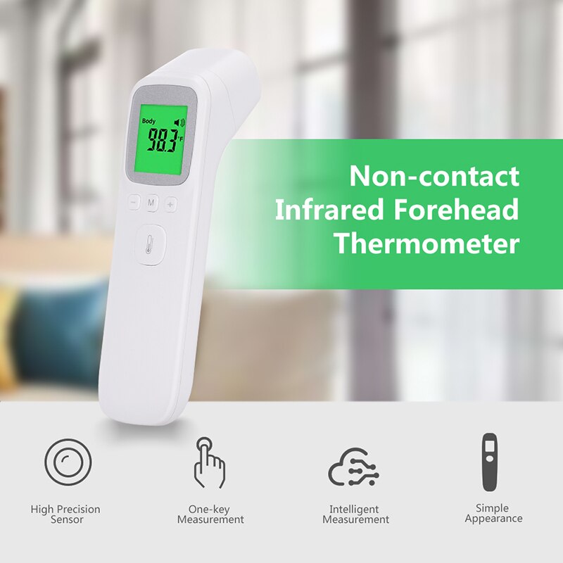 Contactloze voorhoofdthermometer, oorthermometer, infrarood, digitale thermometer voor thuis, koortsthermometer, kantoorthermometer, thermometer voor temperatuurmeting