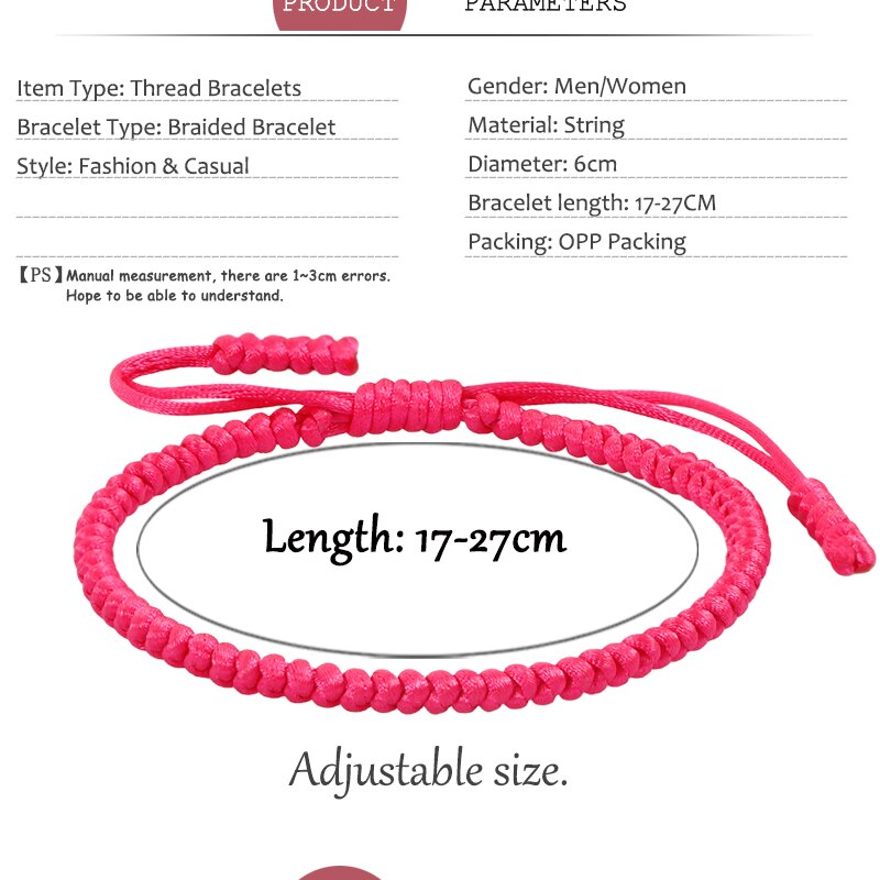 19 Colors String Braided Bracelet Men Women Handmade Tibetan Bracelets Bangles Lucky Rope Thread Prayer Jewelry Friendship