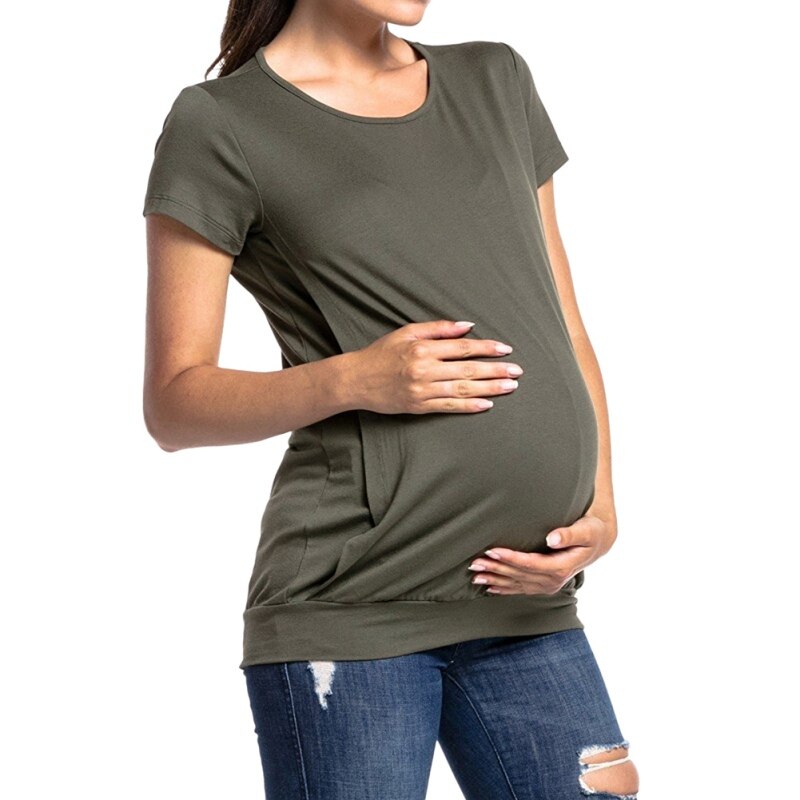 HAPPY MAMA Short Sleeve Maternity Maxi Wrap Dress for Women 599, style 8 HAPPY MAMA Short Sleeve Maternity Maxi Wrap Dress for Women 599, style 8