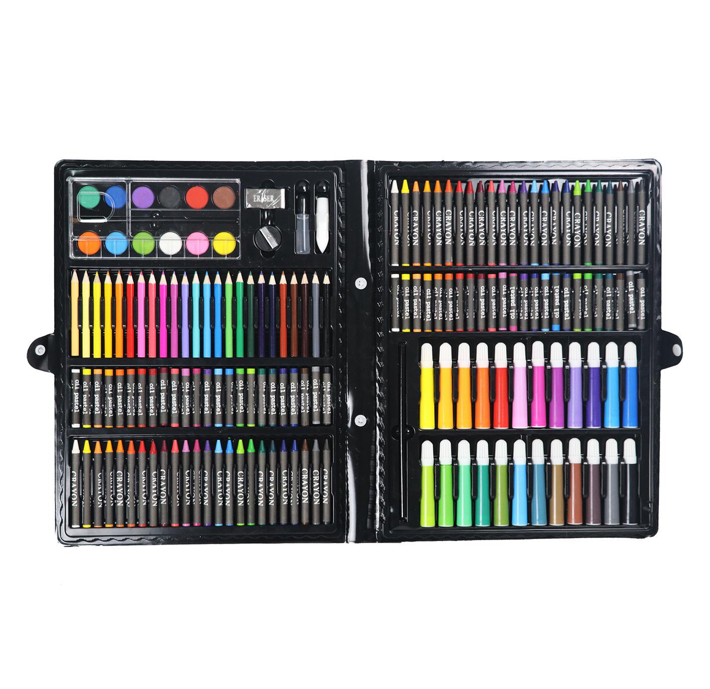 168in1 Crayons de couleur aquarelle ensemble pour enfants Art ensemble pour enfants enfants fournitures scolaires artiste crayon boîte stationnaire: Default Title