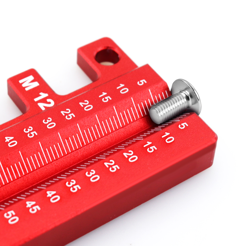 All aluminum alloy portable tool, simple screw, drill length measuring tool, screw diameter measuring tool, woodworking tool