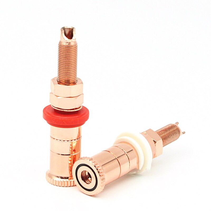Hifi 4pcs/set Gold Copper plated Speaker Binding Posts Terminal Connectors WBT style