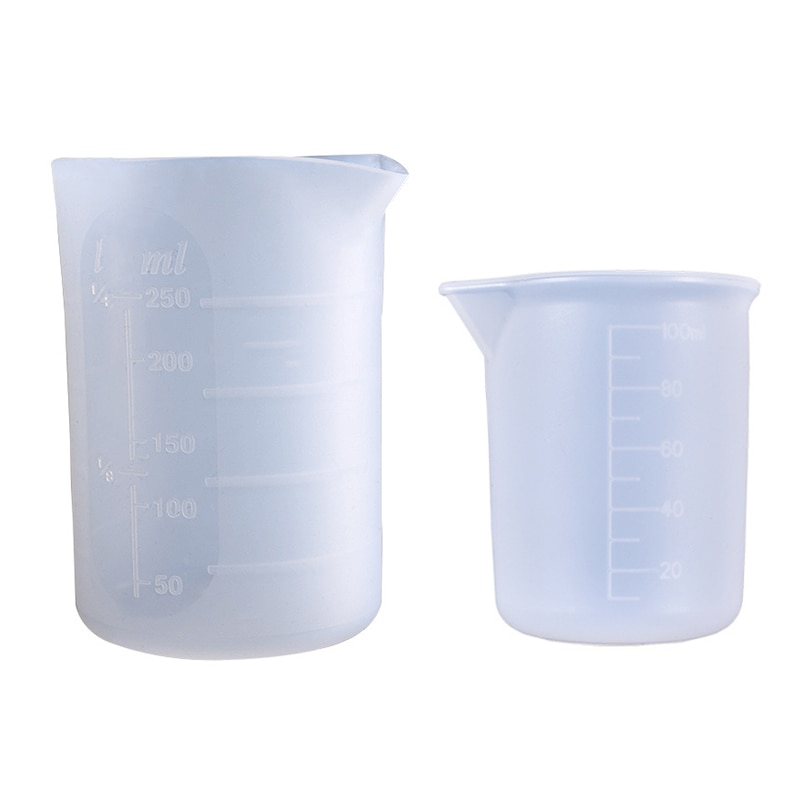 Non-stick Silicone Washable And Reusable Measure Cup 250ml DIY Jewelry Making Tool Epoxy Resin Cups Mixing Cup Stirring Stick