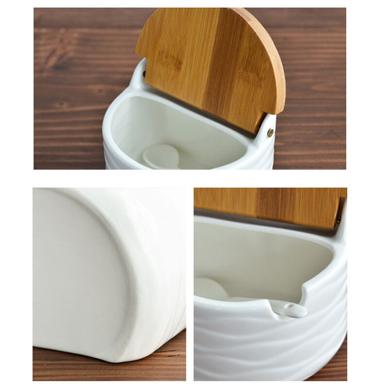 European ceramic flip seasoning jar cruet salt kitchen supplies seasoning box seasoning pot Container Condiment Jars
