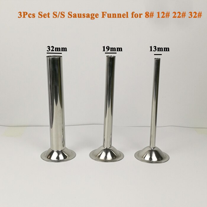 3 -teiliges einstellen wurstfüllrohre aus edelstahl wurstfüllrohre wurstfülltrichter für  #8#1222#32#  fleischwölfe