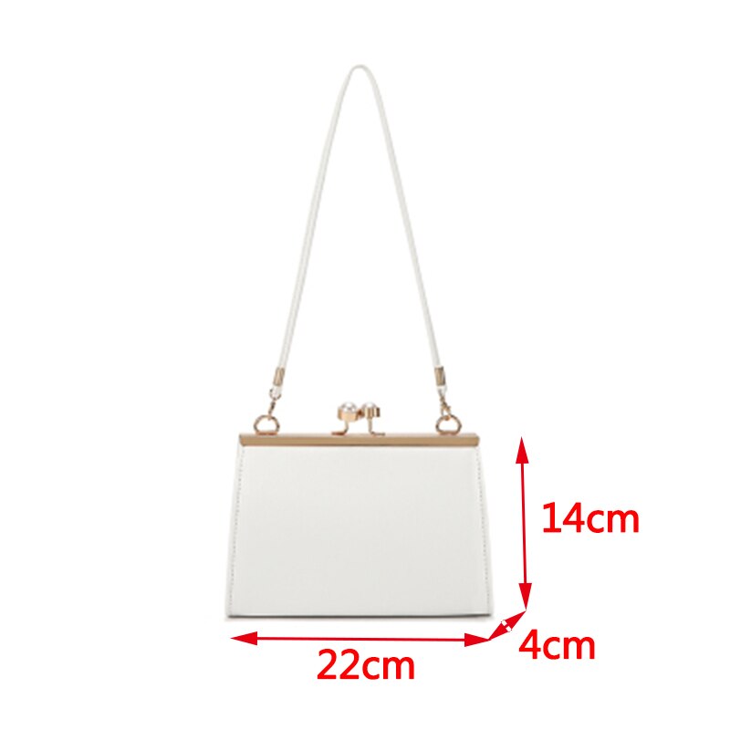 Elegante Parels Gesp Frame Kisslock Tassen Voor Vrouwen Schoudertas Keten Clip Zakken Vrouwelijke Crossbody Messenger Bag Vrouwen Portemonnee