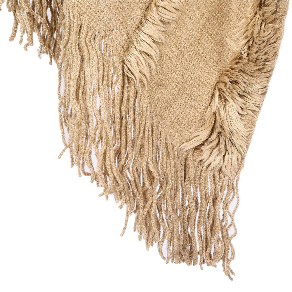 Höststickad poncho dam päls huva ponchos och kepsar vinter utomhuskläder filt kappa femme fleecetröja cardigan plus size