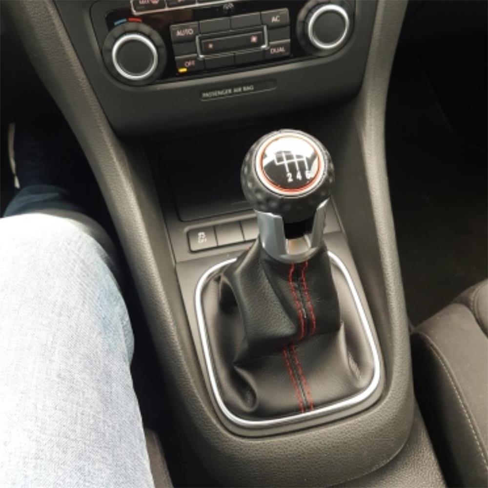 Pour VW Golf 5 MK5 R32 GTI 2004 2005 2006 2007 Voiture 6 Vitesses MT Pommeau de levier de vitesses Avec Cuir Guêtre Botte Ligne Rouge