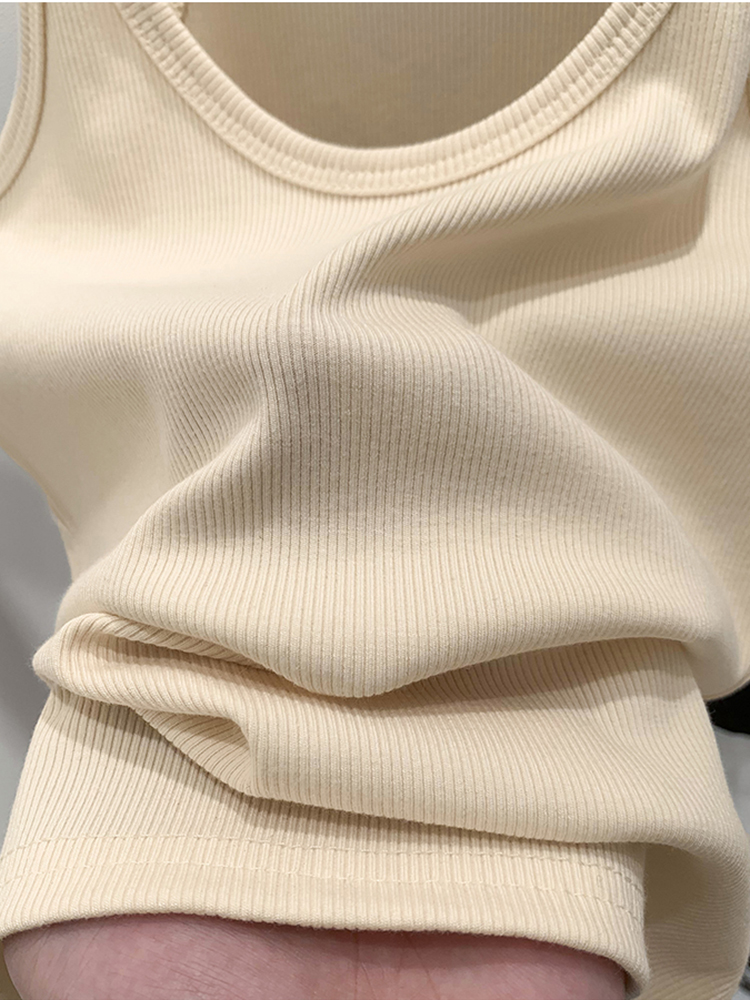 Effen Kleur Basis Geribbelde Gebreide Tanktop Dames Zomer Vintage Mouwloze Camis 90S Coole Meisjes Streetwear Zachte T-Shirts