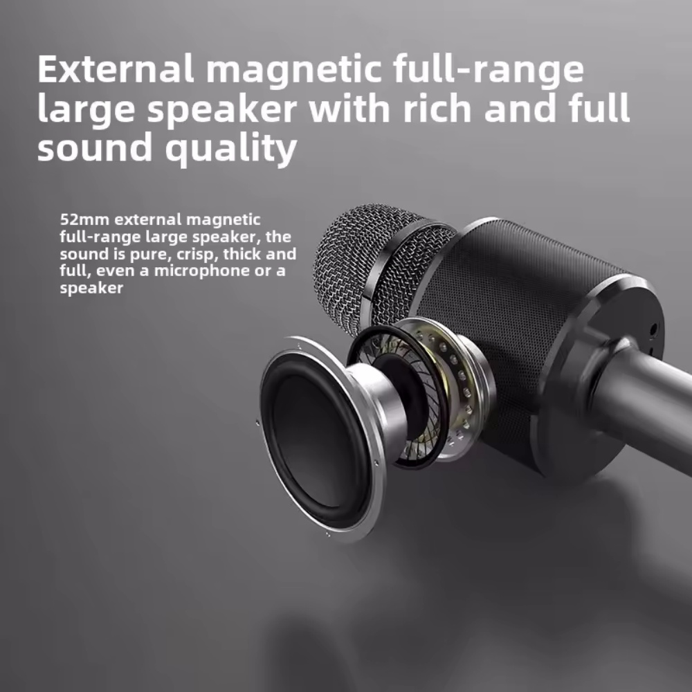 Trådlös karaokemikrofon bluetooth-kompatibel handhållen bärbar högtalare för hemmabruk, ktv-spelare med dansinspelningsfunktion