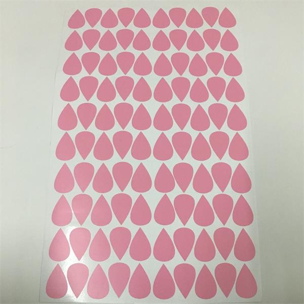 2*3cm*100pcs Cartoon Raindrop Wall Stickers For Kids Baby Room Nursery Home Decor Cute Little Raindrop Wallpaper Vinyl Art Mural: Pink