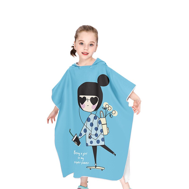 Eenhoorn Childrens Hooded Strandlaken Cartoon Meisjes Seaside Veranderende Gewaad Handdoek Dieren Jongens Meisjes Strand Mantel: 03G