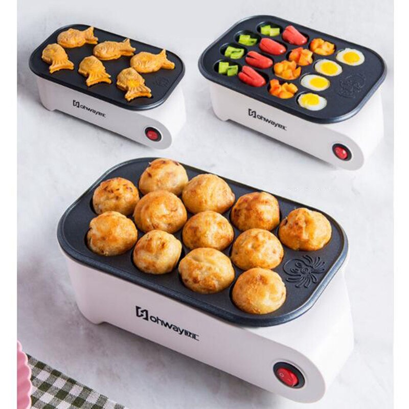 Blekksprut ball maker takoyaki bakepanne elektrisk taiyaki maskin pølse hotdog egg omelett grill japansk fiskform kakeovn