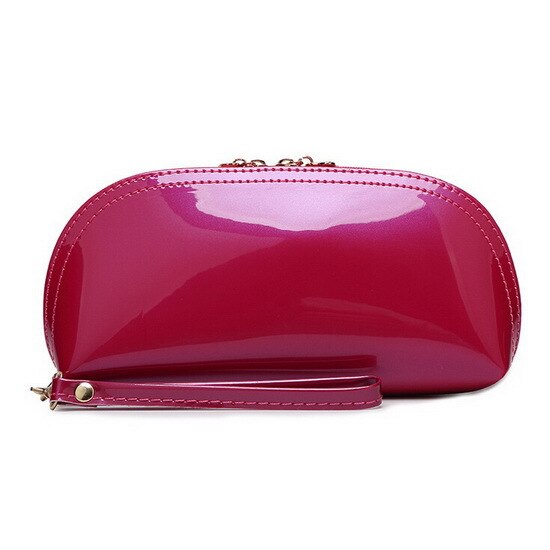 Summer candy PU patent leather day clutches star style Evening Bag Luxury purse 15 colors WLHB1146: Hot Pink