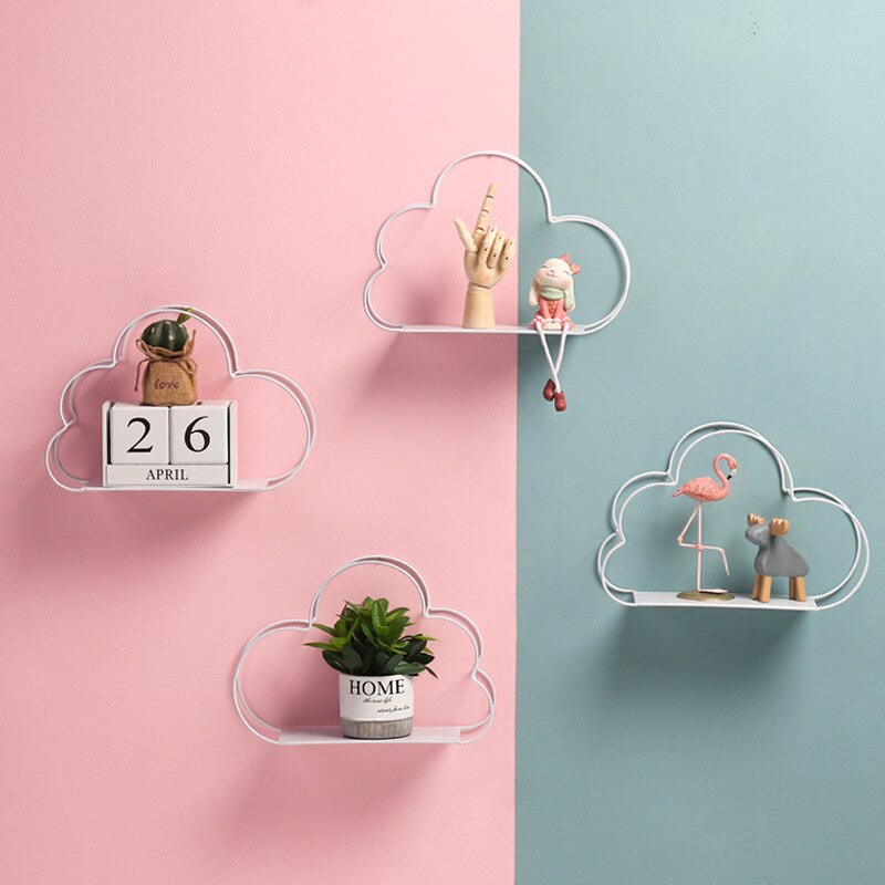 Nordisk stil sky veggfeste hylle ornament vegg soverom stue vegg hengende vegg leke hylle hjemme veggdekorasjon