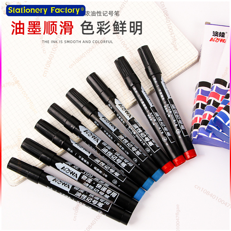 6 PCS Permanent Marker Pen Manga Drawing Markers Black Blue Red Waterproof Ink Sketch Pens Stationery Art School Supplies