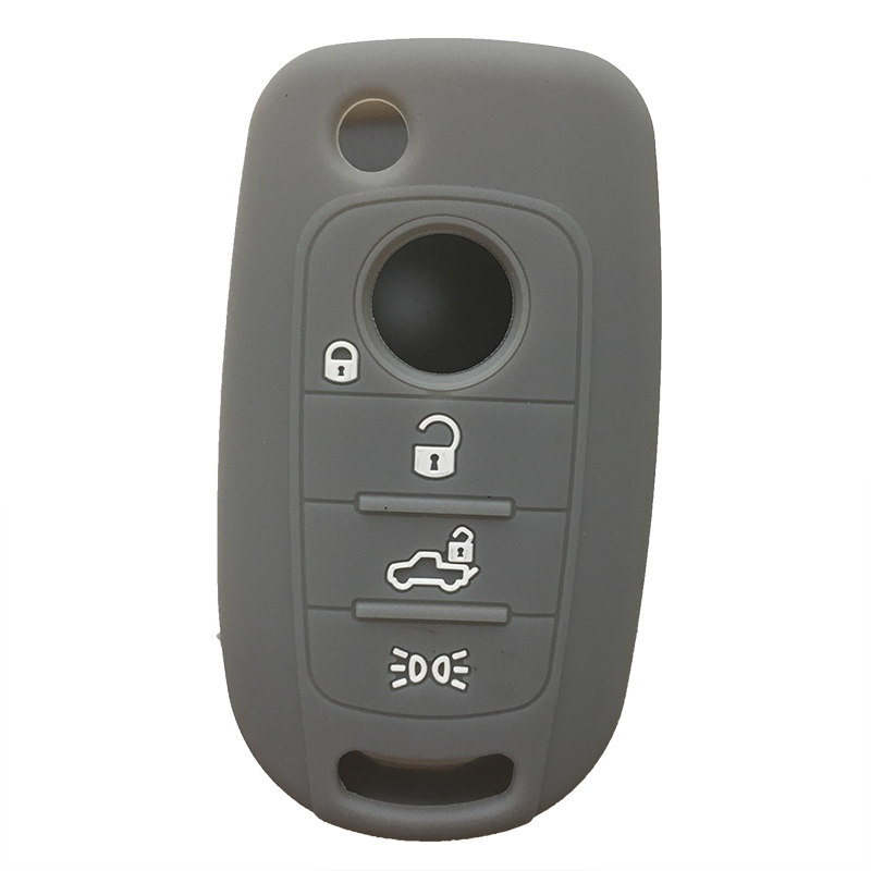 Coque de clé de voiture pliable, pour Fiat Tipo etui clés, Fiat Egea 500X Toro Tipo, coque de protection néon, pour alarme: gray