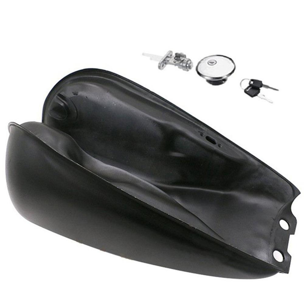 Réservoir de carburant de moto universel rétro Durable pratique et pratique en métal GN125 réservoir de carburant de moto: dark black