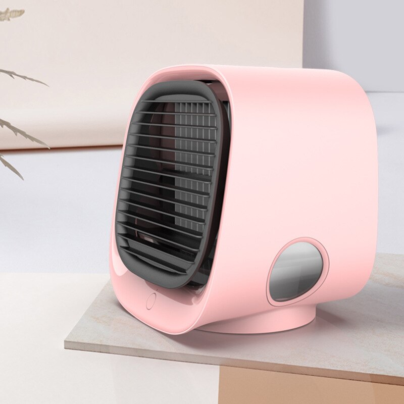 Mini climatiseur portable 7 couleurs led, humidificateur, purificateur, usb, refroidisseur d'air de bureau, ventilateur avec réservoir d'eau, 5v la maison: Rose