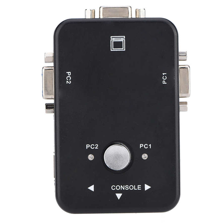 3-way 2/4Port USB VGA KVM Switch Box Adapter Control up to 2 Computers Monitor: 2 ports