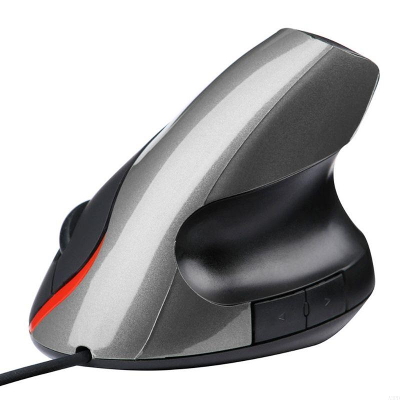 Trådbunden vertikal mus för höger hand ergonomisk spelmus 1600 dpi usb optisk handledsmus för pc bärbar dator: Grå