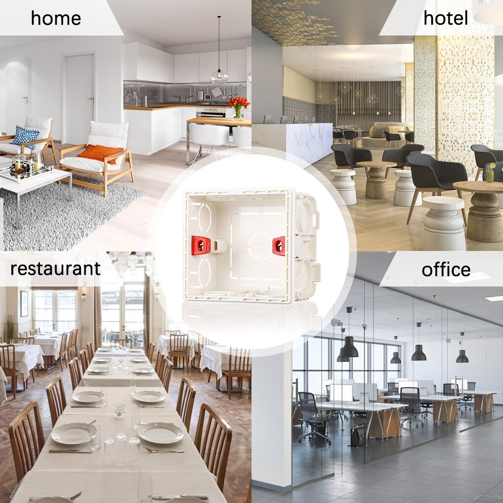 Interne Socket Case Home Office Bedrading Socket Doos Pvc Vlamvertragende Wandmontage Socket Doos Wit Rood Blauw Bedrading Terug doos