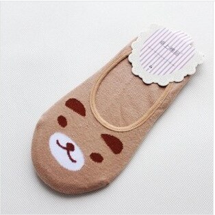 10 Kleur Vrouwen Onzichtbare Katoenen Sokken No Show Antislip Loafer Liner Low Cut Cartoon Animal Bears Konijnen Katten Boot Korte feminino