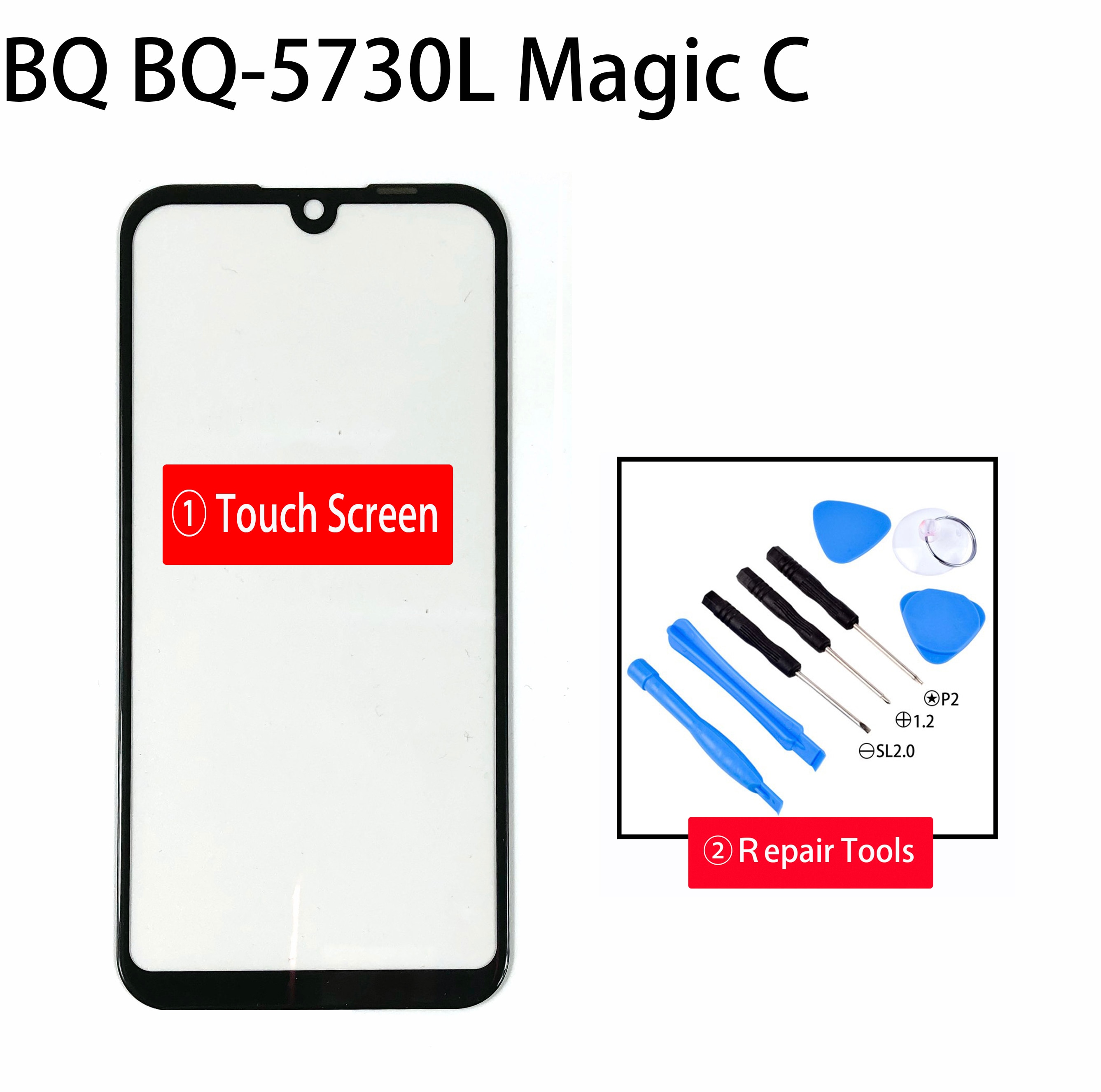 Noir 5.71 "pour BQ BQ-5730L Magic C BQ-5730L BQ 5730L écran tactile numériseur écran tactile pièces de téléphone + outils