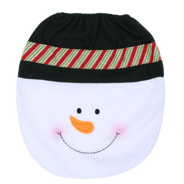 Jul toalettstol täcka snögubbe toalett lock täcka juldekorationer för hem xmas natal feliz navidad badrum dekoration: Grön snögubbe