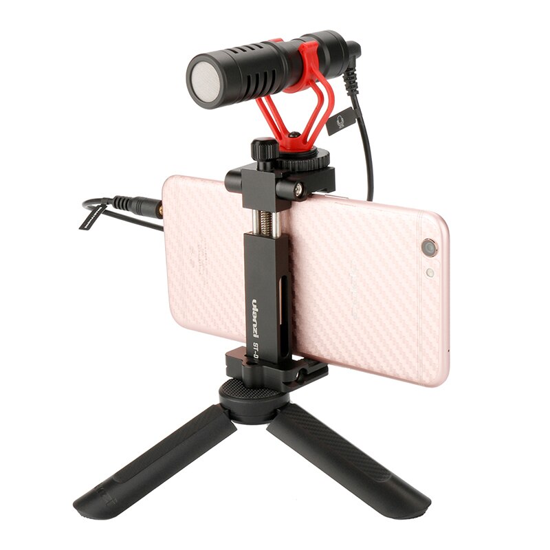 Ulanzi st -03 metal stativ adapter til iphone  x 8 plus samsung, støtte til kold sko montering rode mikrofon/led video lys