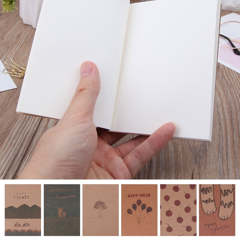Notebook Blank Page Painting Paper Book Journal Diary Notepad Memo Pads Supplies