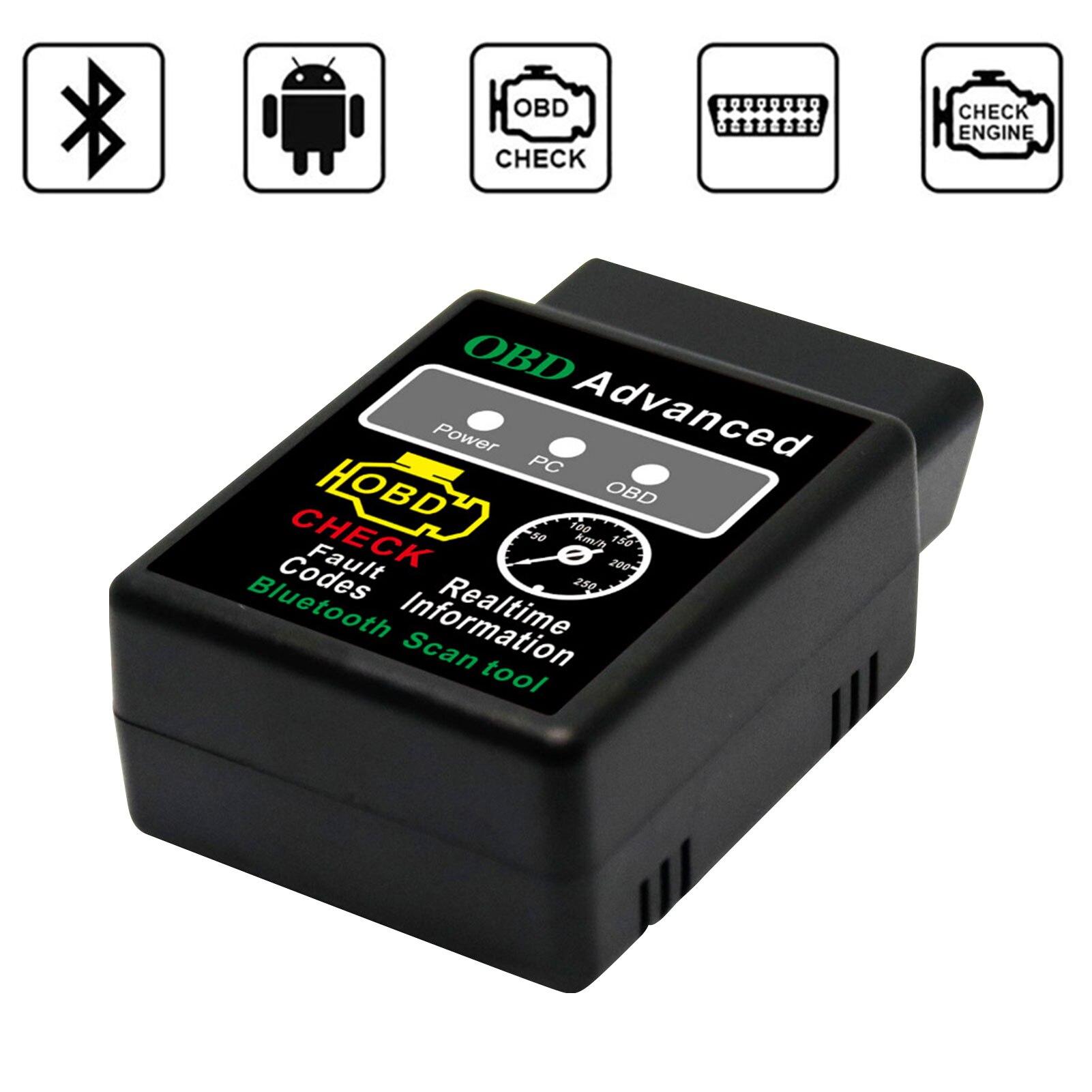 ELM327 Bluetooth HH OBD OBD2 OBDII CAN-BUS Check Engine Mini Car Auto Diagnostic Scanner Tools Interface Adapter For PC Android