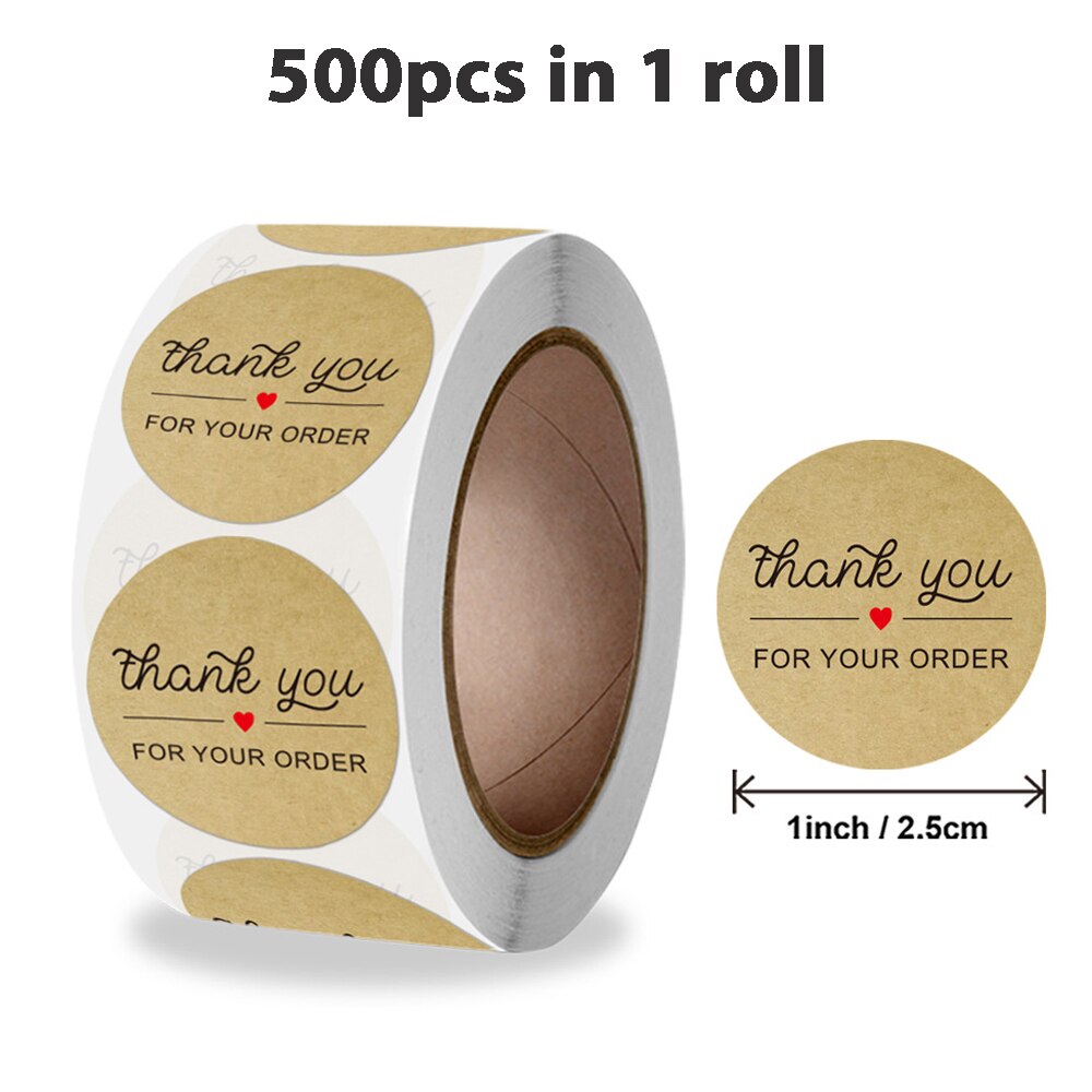 "THANK you for your order"sticker for envelope sealing labels sticker black pink transparent gold sticker stationery supply: khaki