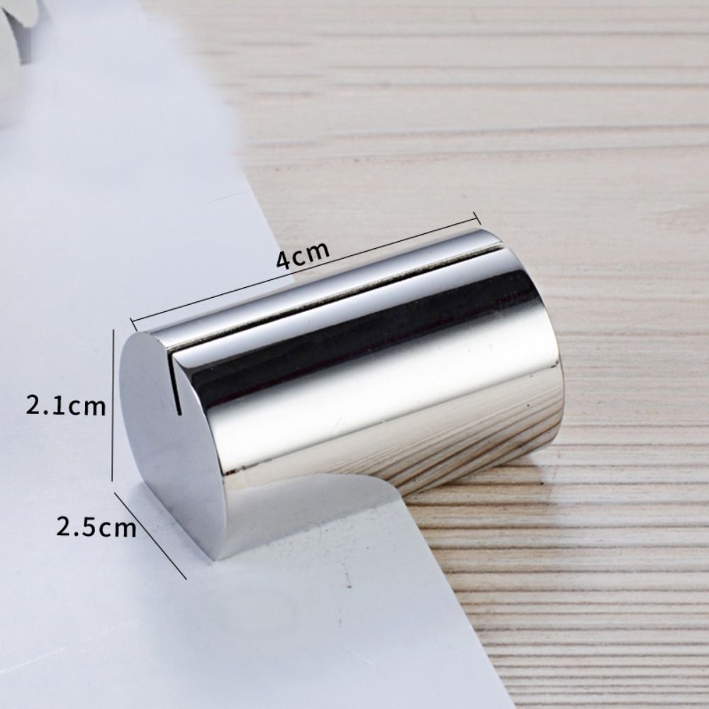Display Stand Stainless Steel Card Holder Solid Funny Number Sign Holder Label Holder Menu Card: Silver