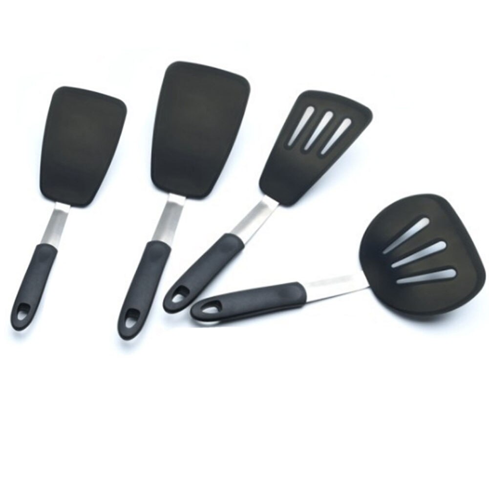 Silicone Metal Spatula Heat Resistant Non-stick Kitchen Cooking Shovel Turner Cooking Utensil Heat Resistant Kitchen Pastry Tool