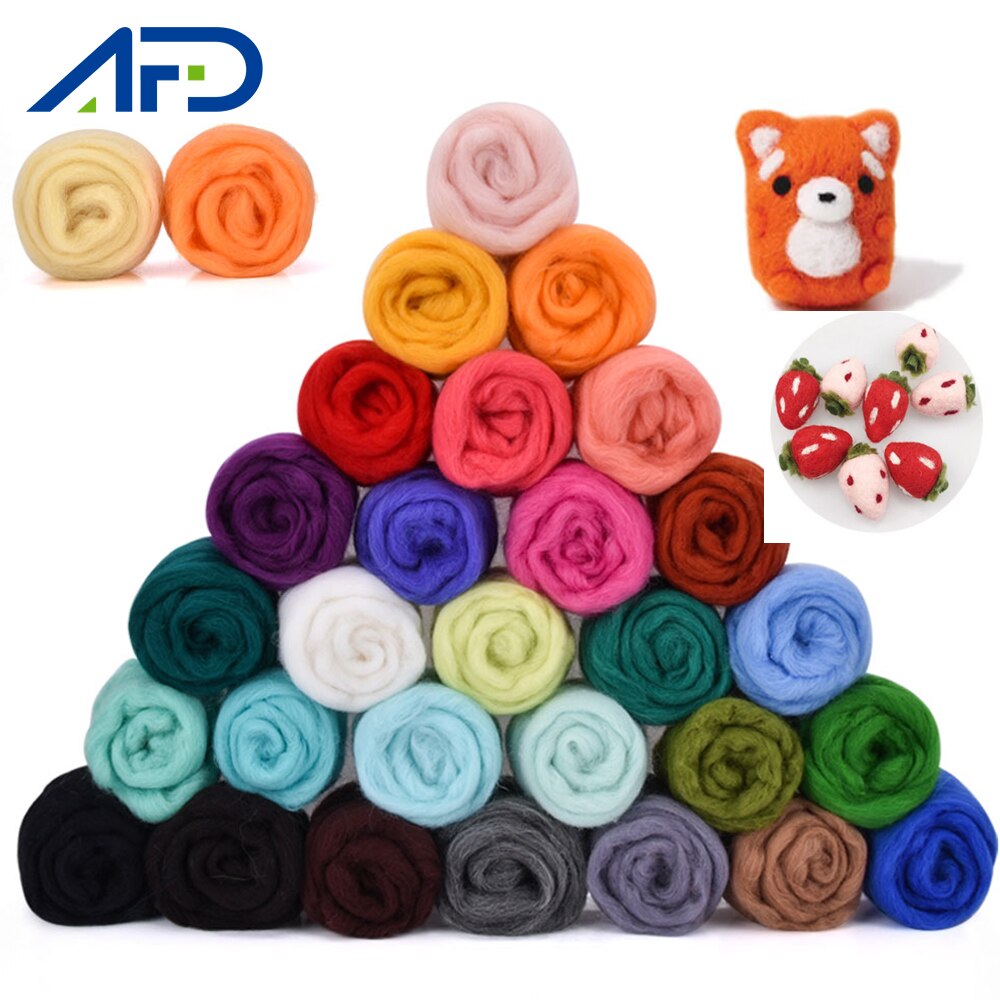 Wool Fiber DIY Wool Felt Kit Handle Wool Felt Toys Making Fabric Materials Handcraft Felt Needle Felting Craft Toys