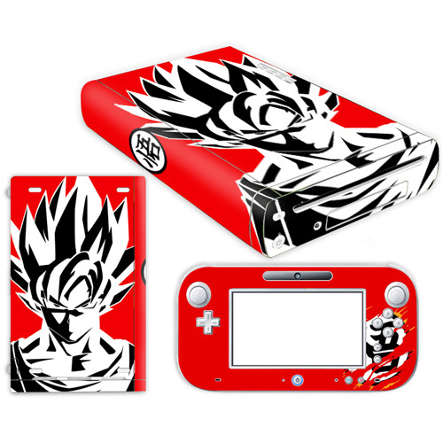 Pegatina de piel de Super Dragon Ball Z Goku para Nintendo Wii U funda de consola con controles remotos para Nintend wii u etiqueta engomada: YS-WIIU-0010