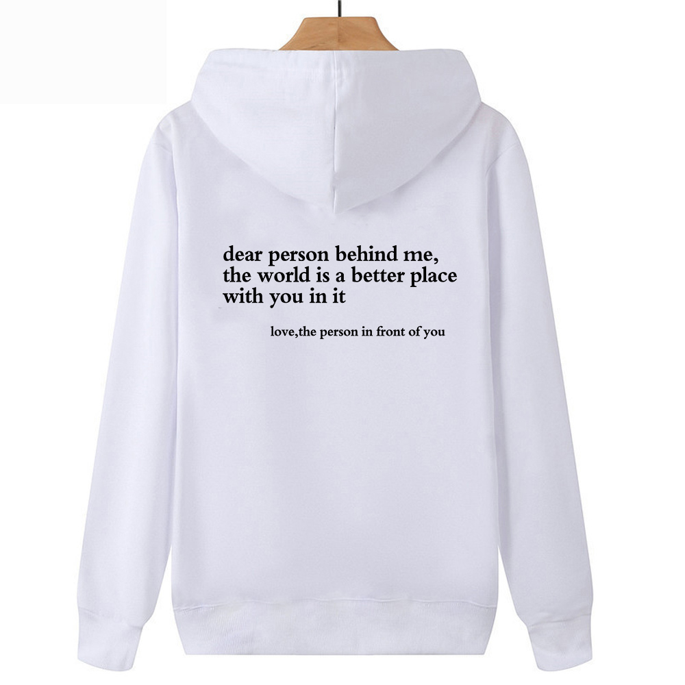 Querida persona detrás de mí Sudadera con capucha Suéter de salud mental Suéter con mensaje positivo