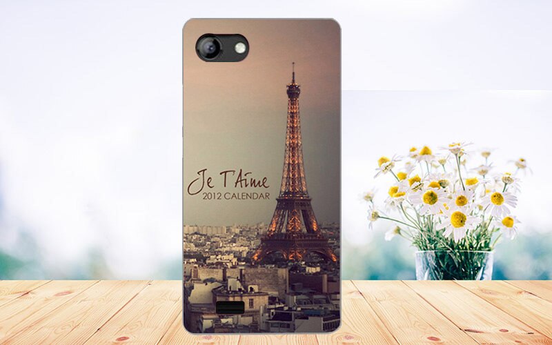 Voor vertex impress gelukskoffer bedrukt met bloemen tijger uil eiffeltoren hoesje voor vertex impress geluk zacht tpu hoesje achterkant: C010