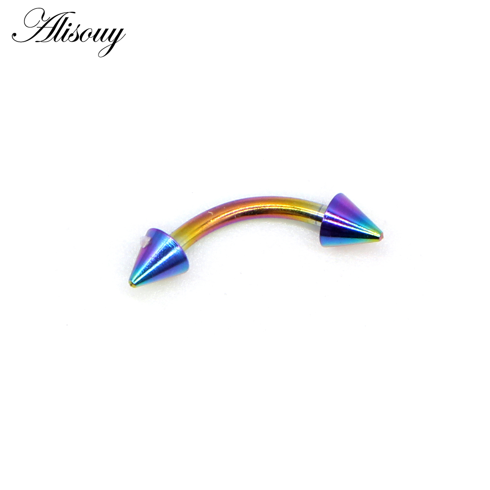 Alisouy 1pcs 16G Titanium Anodized Stainless Steel Body Jewelry Helix Piercing Ear Eyebrow Jewelry Nose Lip Captive Rings