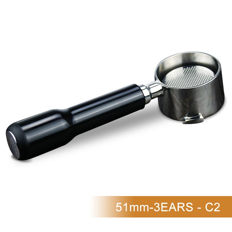 Bodemloze Filterhouder 51Mm Voor Delonghi Dedica Breville Filter Voor Koffie Machine Accessoire Filterhouder 54Mm Koffie Gereedschap: 51mm-3Ears-C2